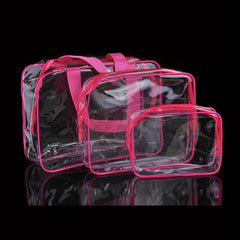 3pcs Portable Transparent Toiletry Bag Travel Storage Set