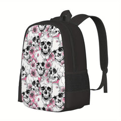 Skeleton Backpacks Rose Flowers School Bags Waterproof Laptop Backpack