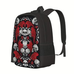 Skeleton Backpacks Rose Flowers School Bags Waterproof Laptop Backpack