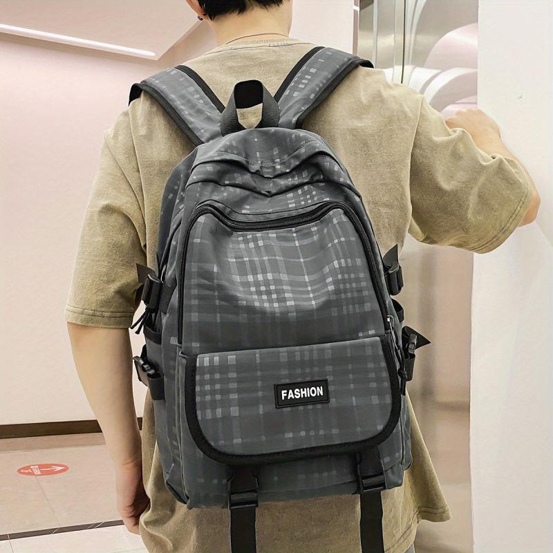 Men's Large Capacity Casual Backpack Stylish Schoolbag Travel Bag
