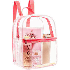 Clear Mini Backpack Heavy Duty Transparent PVC Backpack For Work Travel Stadium