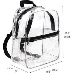Clear Mini Backpack Heavy Duty Transparent PVC Backpack For Work Travel Stadium