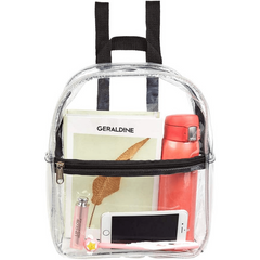 Clear Mini Backpack Heavy Duty Transparent PVC Backpack For Work Travel Stadium