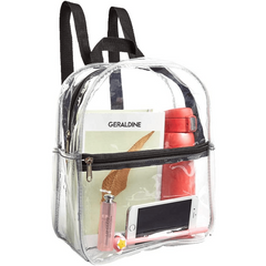 Clear Mini Backpack Heavy Duty Transparent PVC Backpack For Work Travel Stadium