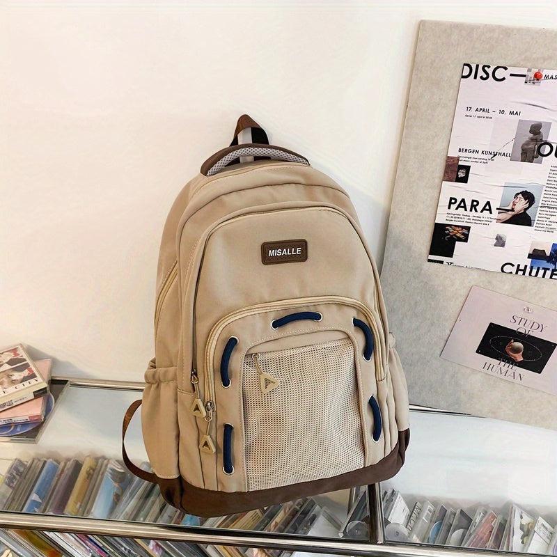 Retro Backpack High School College Student Schoolbag