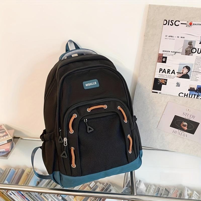 Retro Backpack High School College Student Schoolbag