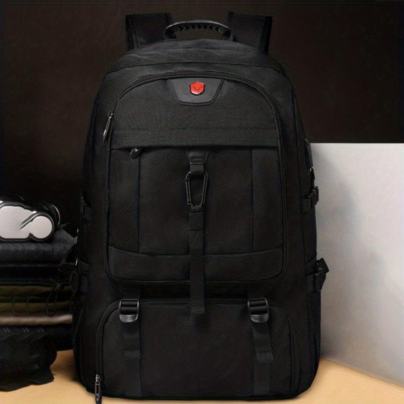 80L Mountaineering Travel Backpack Shoes Compartment USB Charging Waterproof