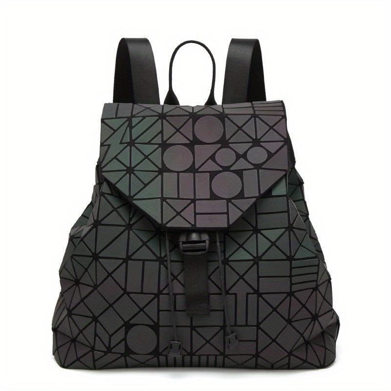 Geometric Pattern Luminous Drawstring Backpack