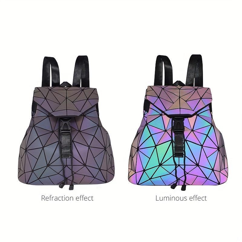 Geometric Pattern Luminous Drawstring Backpack