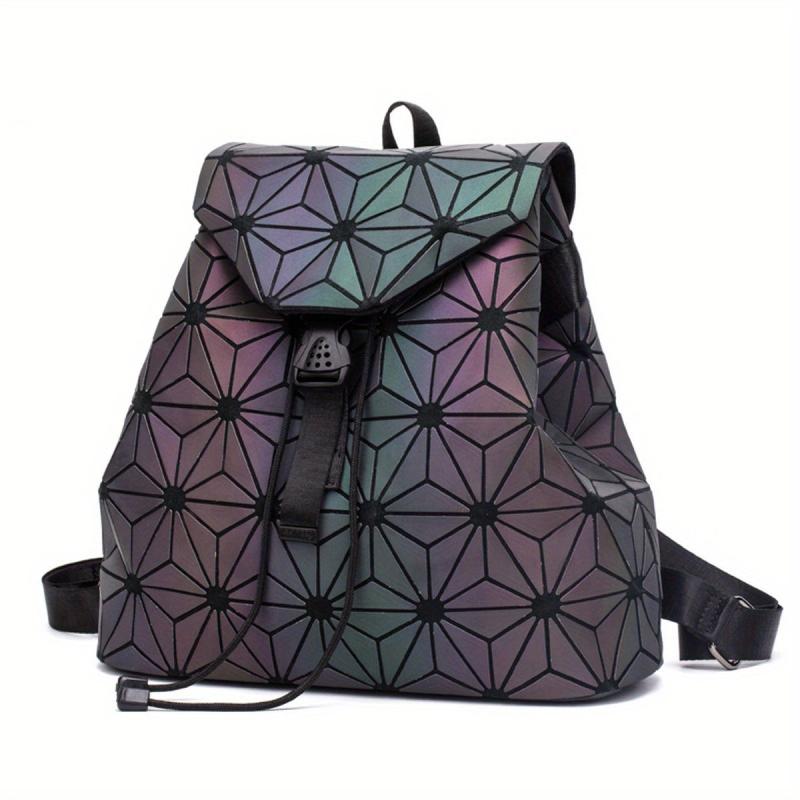 Geometric Pattern Luminous Drawstring Backpack