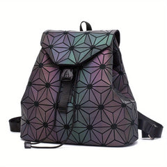 Geometric Pattern Luminous Drawstring Backpack