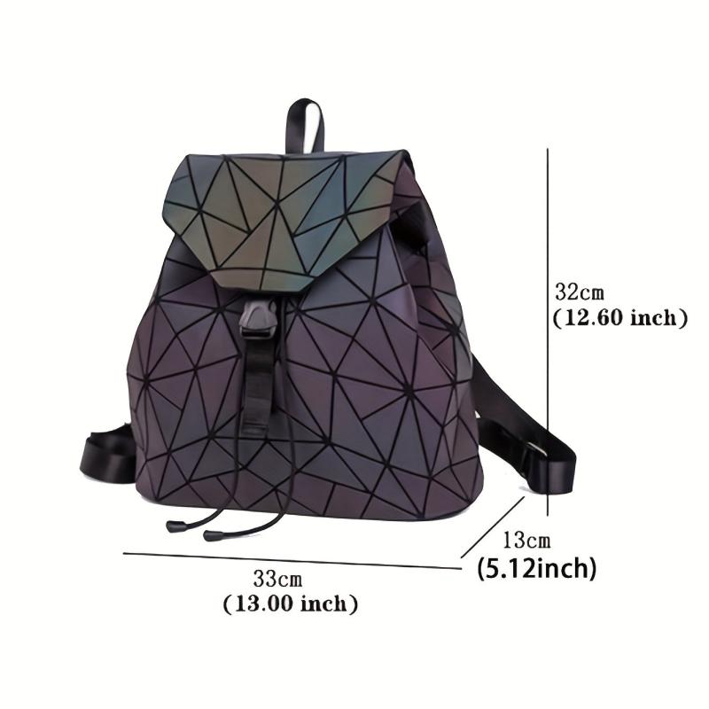 Geometric Pattern Luminous Drawstring Backpack