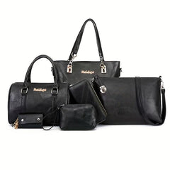 Large Capacity 6 Pc Set Textured Shoulder Crossbody Bags