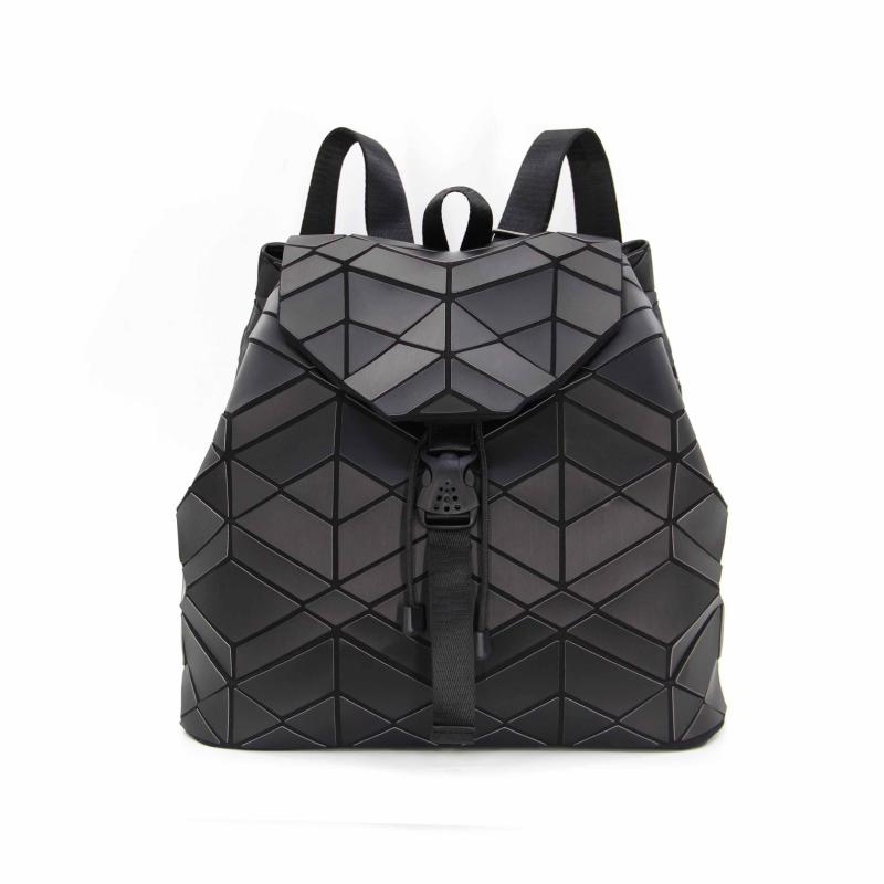 Argyle Flap Backpack Drawstring Double Shoulder Bag for Women