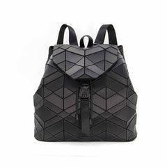 Argyle Flap Backpack Drawstring Double Shoulder Bag for Women