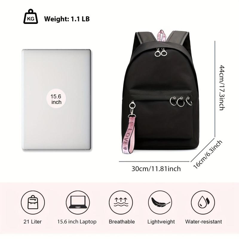 Butterfly Letter Printed Student Backpack Laptop Backpack