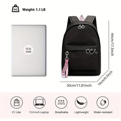 Butterfly Letter Printed Student Backpack Laptop Backpack