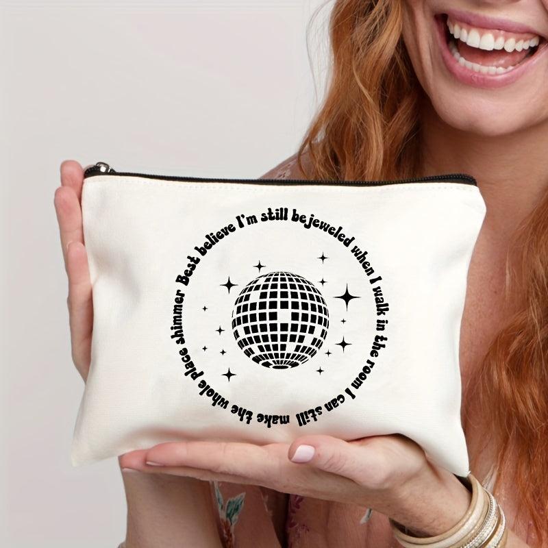 Be Jeweled Pattern Travel Cosmetic Bag Canvas Toiletry Bag Portable Storage