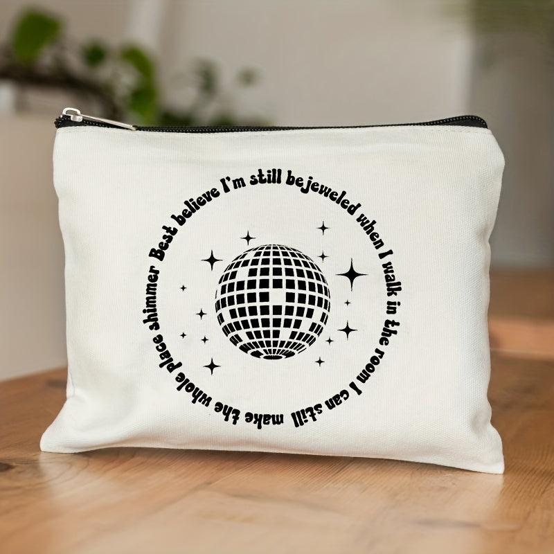 Be Jeweled Pattern Travel Cosmetic Bag Canvas Toiletry Bag Portable Storage