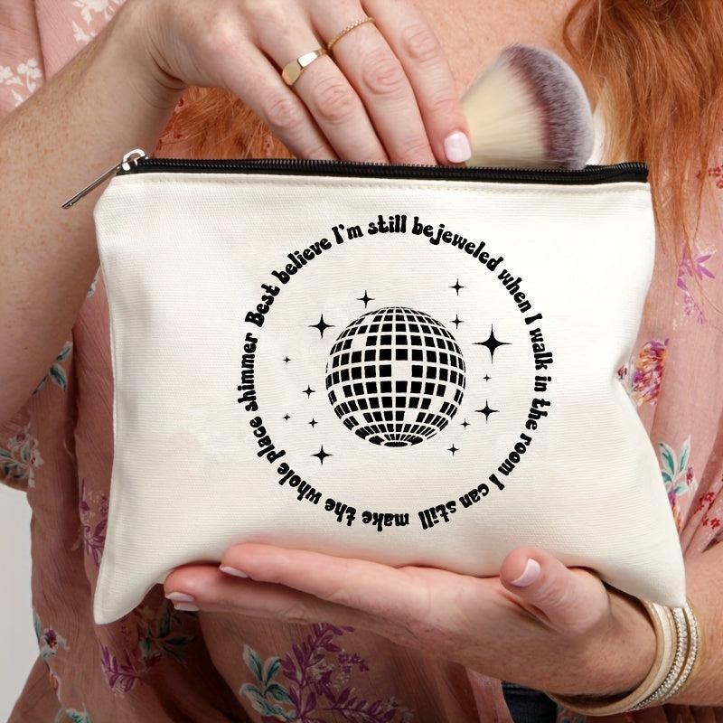 Be Jeweled Pattern Travel Cosmetic Bag Canvas Toiletry Bag Portable Storage
