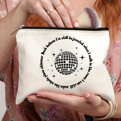 Be Jeweled Pattern Travel Cosmetic Bag Canvas Toiletry Bag Portable Storage