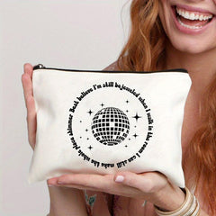 Be Jeweled Pattern Travel Cosmetic Bag Canvas Toiletry Bag Portable Storage