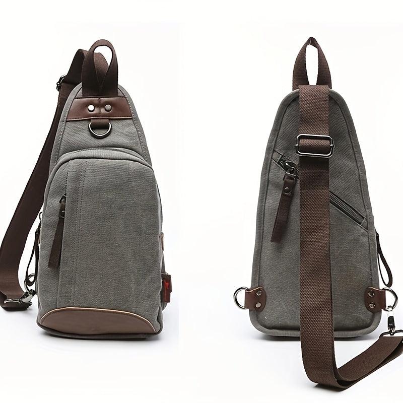 Men's Women's Casual Canvas Crossbody Bag Adjustable Strap Sling Bag