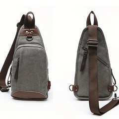 Men's Women's Casual Canvas Crossbody Bag Adjustable Strap Sling Bag