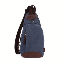 Men's Women's Casual Canvas Crossbody Bag Adjustable Strap Sling Bag