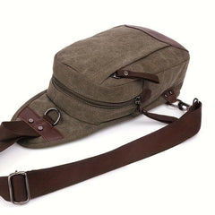 Men's Women's Casual Canvas Crossbody Bag Adjustable Strap Sling Bag