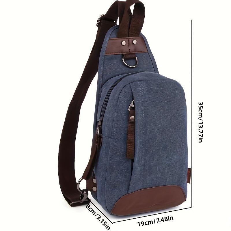 Men's Women's Casual Canvas Crossbody Bag Adjustable Strap Sling Bag