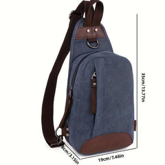Men's Women's Casual Canvas Crossbody Bag Adjustable Strap Sling Bag