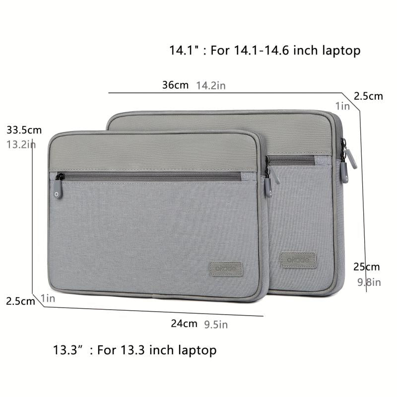 Air Cushion Shockproof Laptop Sleeve 33.78-37.08cm Waterproof Business Style Gre
