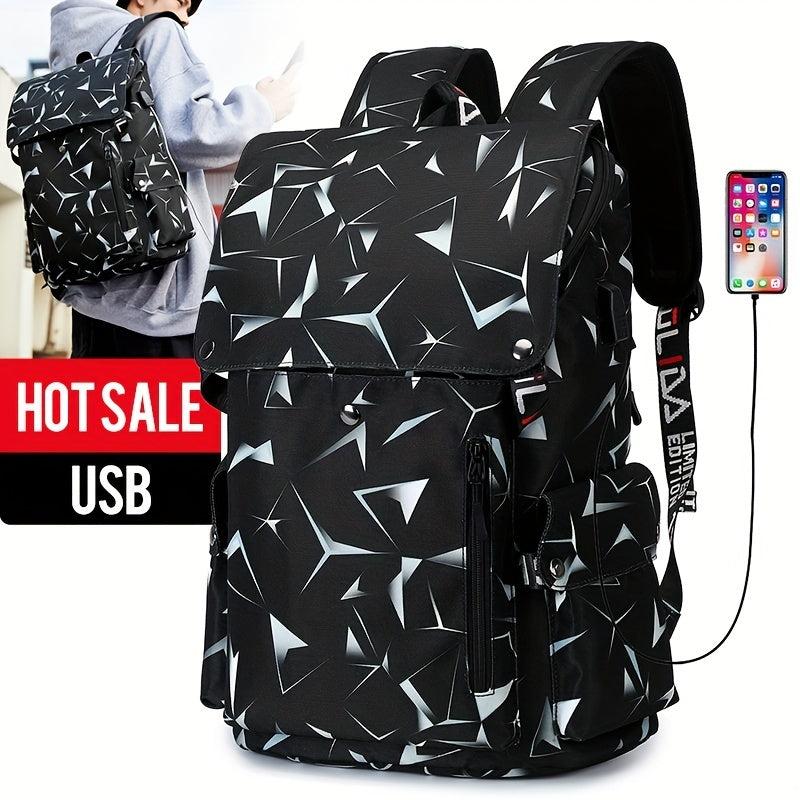 Waterproof Laptop Backpack w/ USB Charging Port, Fits 39-62cm Laptop