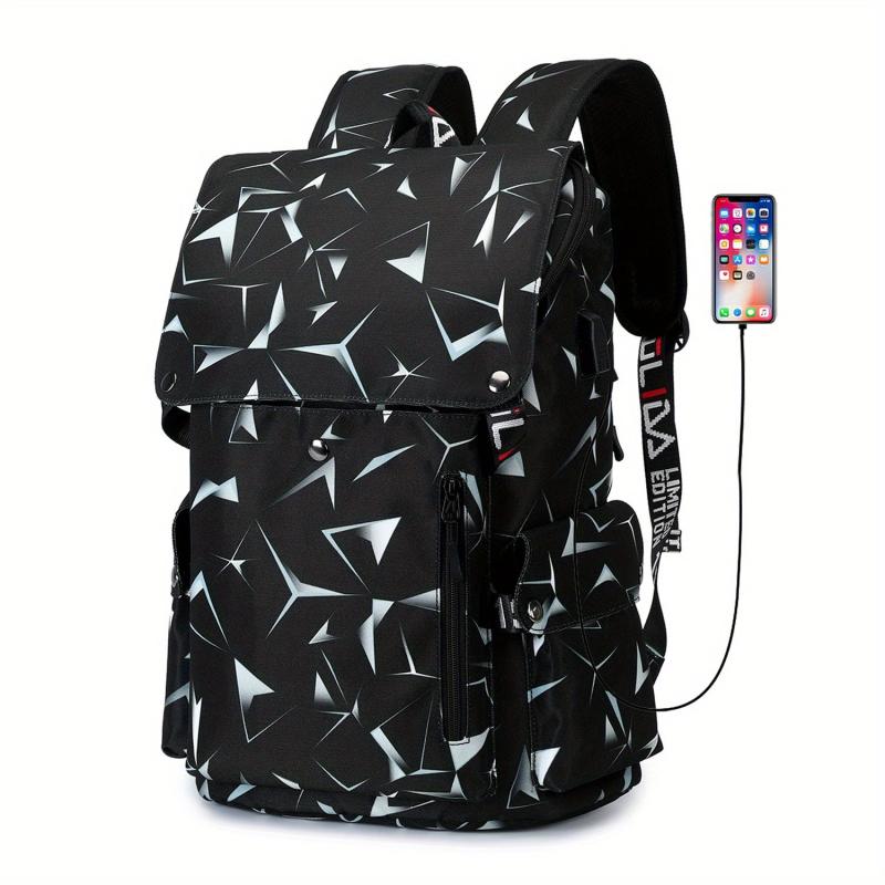 Waterproof Laptop Backpack w/ USB Charging Port, Fits 39-62cm Laptop