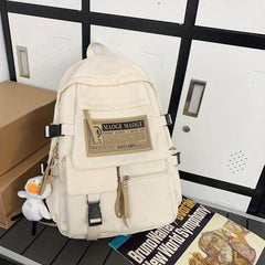 Duckling Pendant Schoolbag for High School Student Large Capacity Backpack