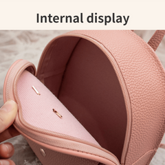 Lychee Pattern PU Leather Backpack Multifunctional Handbag