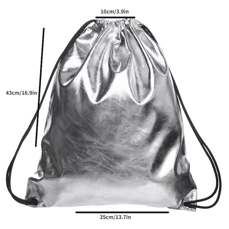Casual PU Leather Bundle Backpack Drawstring Backpack