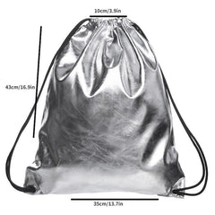 Casual PU Leather Bundle Backpack Drawstring Backpack