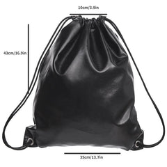 Casual PU Leather Bundle Backpack Drawstring Backpack
