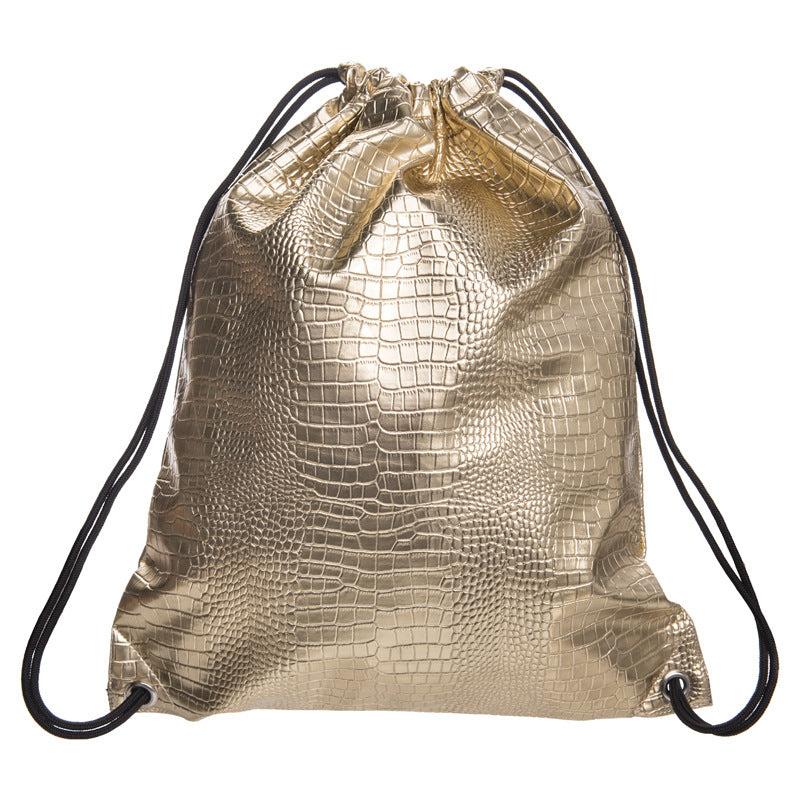 Casual PU Leather Bundle Backpack Drawstring Backpack