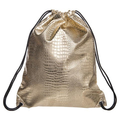 Casual PU Leather Bundle Backpack Drawstring Backpack
