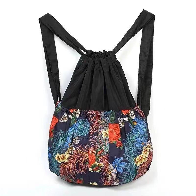 Large Capacity Printed Drawstring Backpack Lightweight Travel Backpack