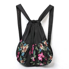 Large Capacity Printed Drawstring Backpack Lightweight Travel Backpack