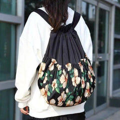 Large Capacity Printed Drawstring Backpack Lightweight Travel Backpack