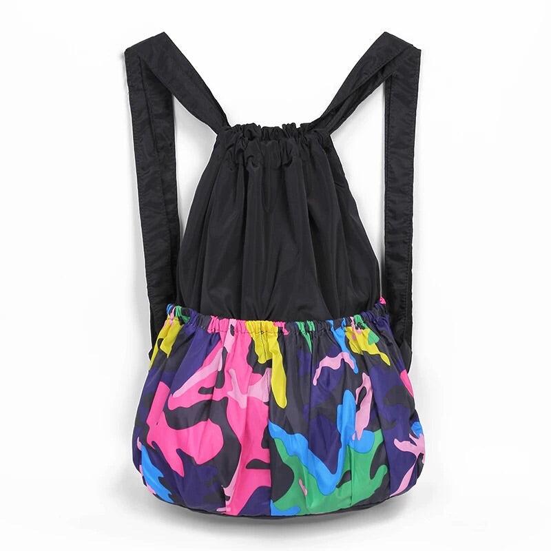 Large Capacity Printed Drawstring Backpack Lightweight Travel Backpack