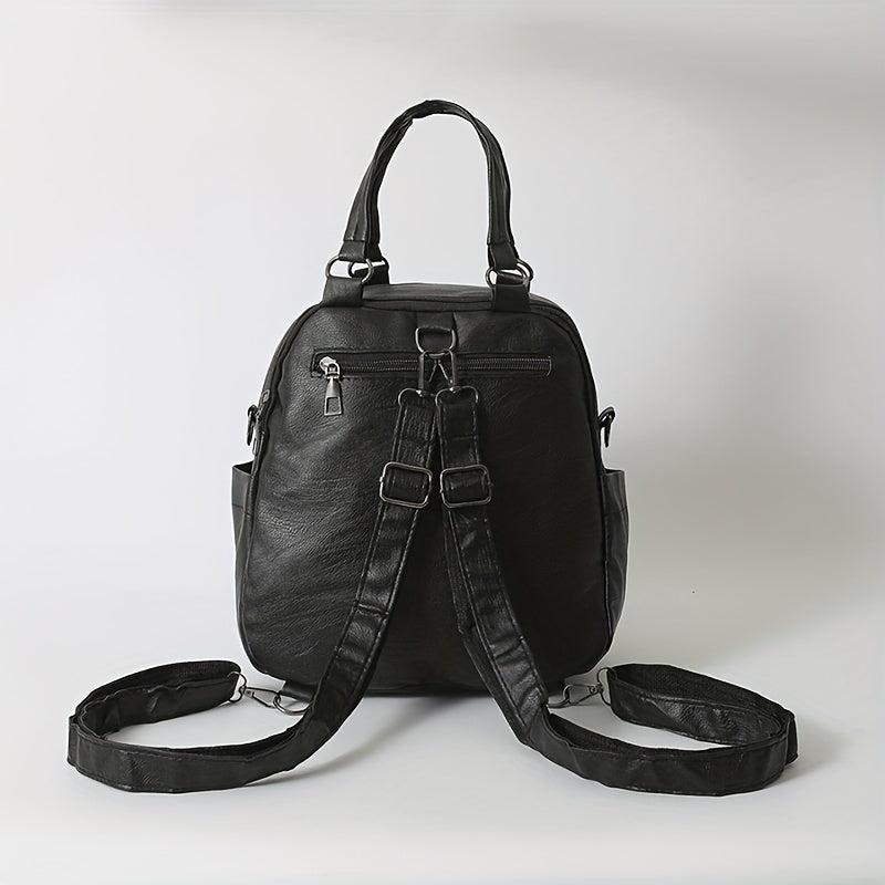 Casual Soft PU Leather Backpack Handbag