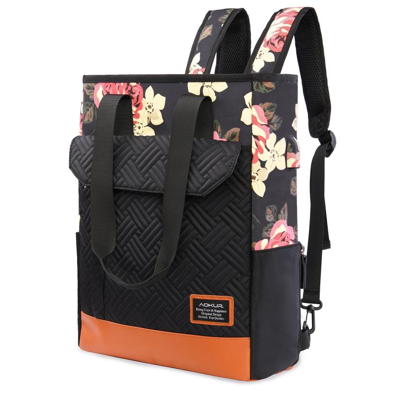 Aokur Convertible Tote Backpack with USB Charging