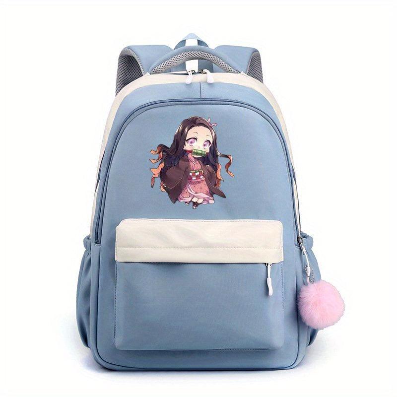 Cartoon Girl Pattern Backpack Large Capacity Student Schoolbag