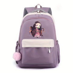 Cartoon Girl Pattern Backpack Large Capacity Student Schoolbag